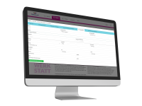 Monitor mit geöffneter Verwaltungs- oder Bestellübersicht einer Website, Tabellenansicht mit Daten.