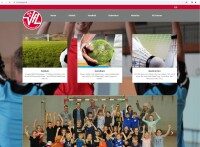 Screenshot der neuen Website des VfL Mettingen mit Darstellung der Sportbereiche Fußball, Handball und Badminton