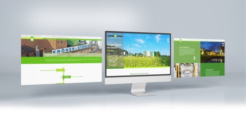 Kröner Stärke Bio Website mit grünem Farbkonzept im identischen Grunddesign, responsive gestaltet für Desktop, Tablet und Smartphone