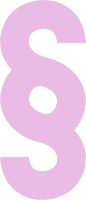 Rosa Paragrafenzeichen auf hellem Hintergrund als Hinweis auf gesetzliche Anforderungen für barrierefreie Websites.