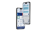 Smartphones mit geöffneter Chat- und Intranet-App der Wrocklage Werbewerkstatt, Einsatz in Eventagentur zur internen Kommunikation.