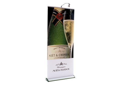 Moët & Chandon Rollup mit Champagnerflasche Rollup mit Moët & Chandon Champagnerflasche und Glas