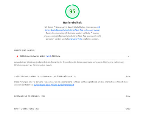 Screenshot von Lighthouse