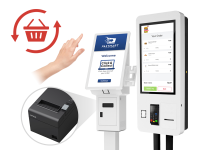 Touchscreen-Terminal für Selbstbedienungsbestellungen Interaktiver Touchscreen für Selbstbedienungsbestellungen mit Handgesteuerung und Drucker