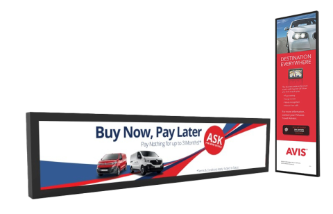 Ultrabreite Digital Signage Stretch-Displays und stehendes Display für Werbeinhalte