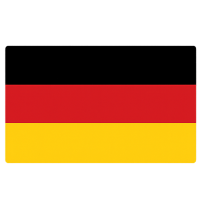 Made in Germany – präzise Fertigung, hohe Qualität und Verlässlichkeit Icon Made in Germany – stilisierte deutsche Flagge in Schwarz-Rot-Gold auf transparentem Hintergrund.