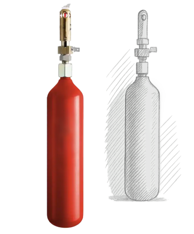 Rote Mini-Feuerlöscheinheit AMFE für Wandverteiler