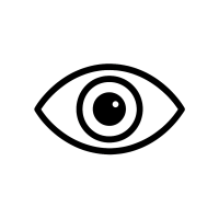 Icon Auge für Sichtbarkeit und Aufmerksamkeit Schwarzes Auge-Symbol als Icon für Sichtbarkeit oder Ansicht auf transparentem Hintergrund