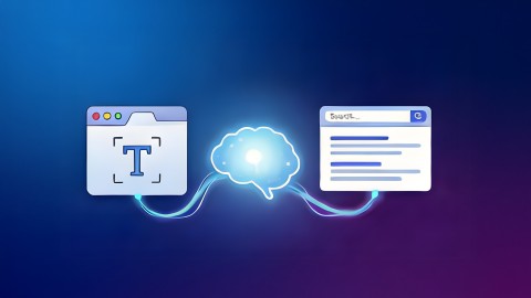 Künstliche Intelligenz zur Erstellung von Metadaten Illustration einer künstlichen Intelligenz, die Metadaten erstellt, verbunden mit einem Computerbildschirm und einem Ordner.