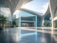 LINEUP LED Rahmen als minimalistische Lichtinstallation in moderner Architektur