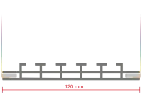 120 mm Aluminiumprofil mit eingespanntem Textil für gleichmäßige LED Ausleuchtung