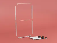 Explosionsansicht des PICUP Displaysystems mit allen Komponenten für schnellen Aufbau