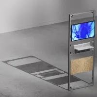 Universal-Anbauelemente für Cornect Messestand mit Display und integrierten Komponenten