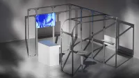 Modularer Messestand mit Cornect System 50 Rahmenstruktur