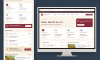 Website Mockup einer Kirchengemeinde mit Startseite, Terminen und Gemeindeangeboten auf Desktop Monitor