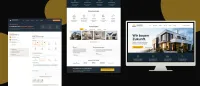 Website Mockup eines Bauunternehmens mit Projektanfrage, Referenzen und moderner Firmenwebsite