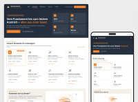 Website Mockup eines Handwerksbetriebs mit Leistungsübersicht und Einzugsgebiet auf Desktop und Smartphone
