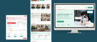 Website Mockup einer modernen Tierarztpraxis mit Startseite, Teamseite und Notdienst Übersicht