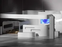 Großer modularer Messestand mit Cornect System 50 und moderner Architektur