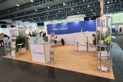 Messestand für Sanafactur mit PVC Fußboden