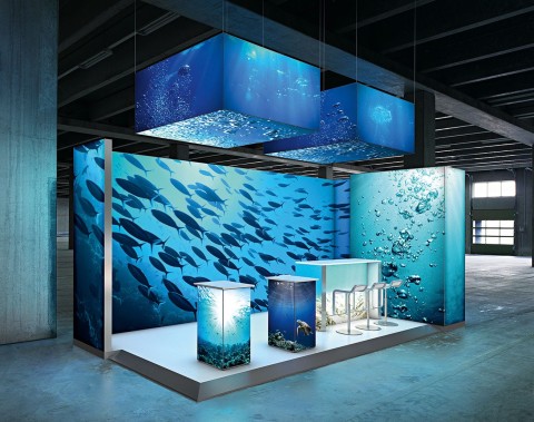 LED-beleuchtete Messestände