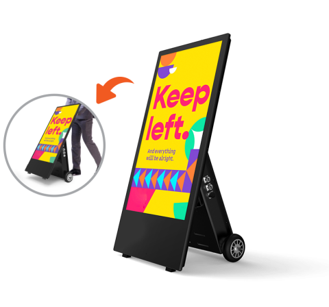 Outdoor-Kundenstopper mit Akku